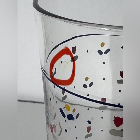 Lot of 4 VTG Sango Country Borders 12oz Glass Tumblers Mini Tulips Dots - Picture 10 of 10